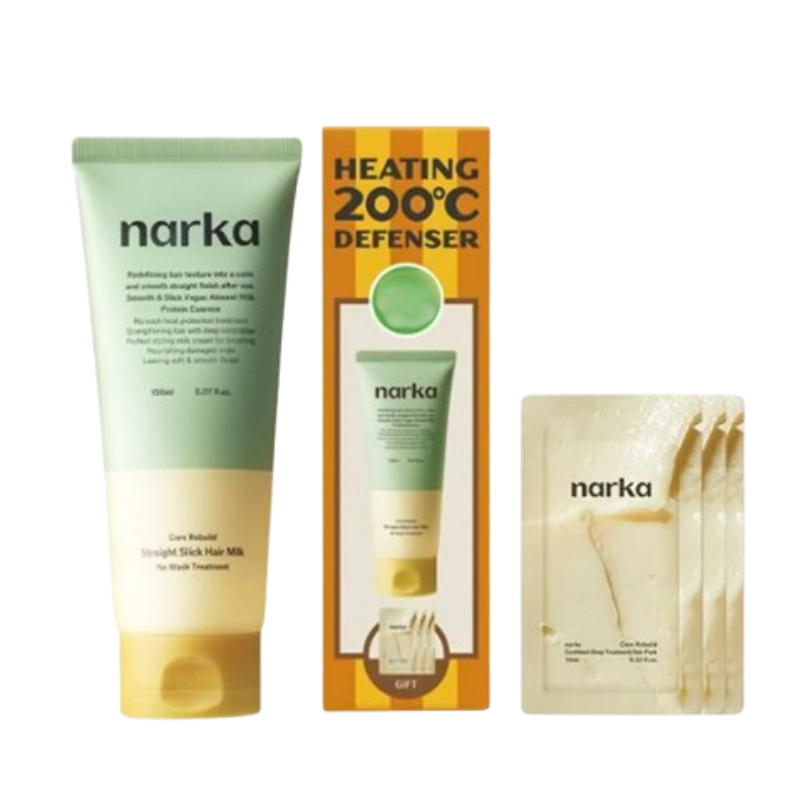 narka Straight Slick Hair Milk 150ml Set (+Hair Pack 10ml*3ea)