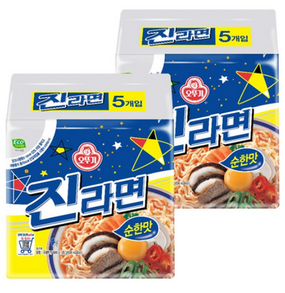 Ottogi Jin Ramen Mild 10PCS (120g ×5 PC) X 2PACK