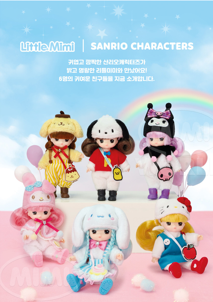 (New character!) Sanrio Characters x Little Mimi 6 Styles Figure Doll Korean Toy