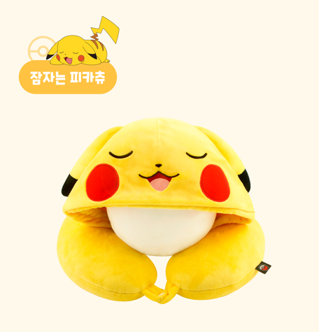 Pokémon Sleeping Pikachu / Ditto / Jigglypuff  Hooded Neck Cushion _Travel & Car Pillow