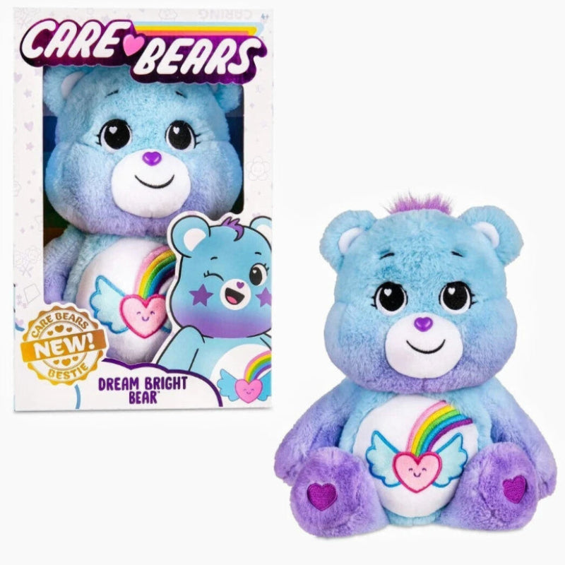 Care Bears Dream Bright Bear Rainbow Heart Wings Purple Blue Plush Doll 27cm