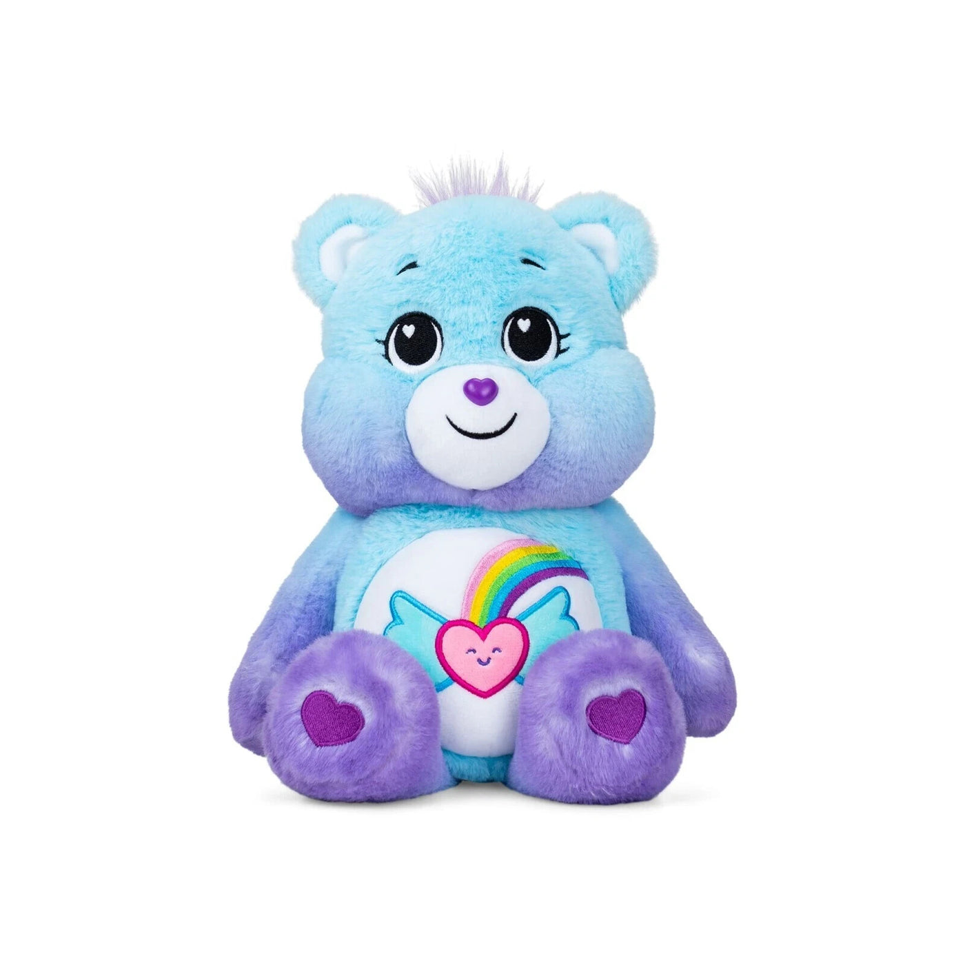 Care Bears Dream Bright Bear Rainbow Heart Wings Purple Blue Plush Doll 27cm