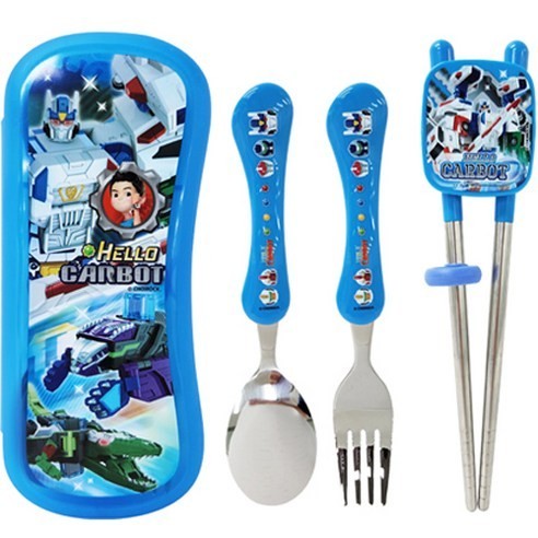 Hello Carbot Spoon Chopsticks Case Set Kids Cutlery Utensils