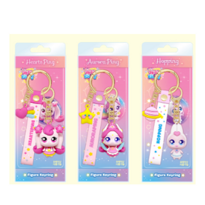 Shooting Star Catch! Teenieping Auroraping Heartsping Hopping Figure Keyring