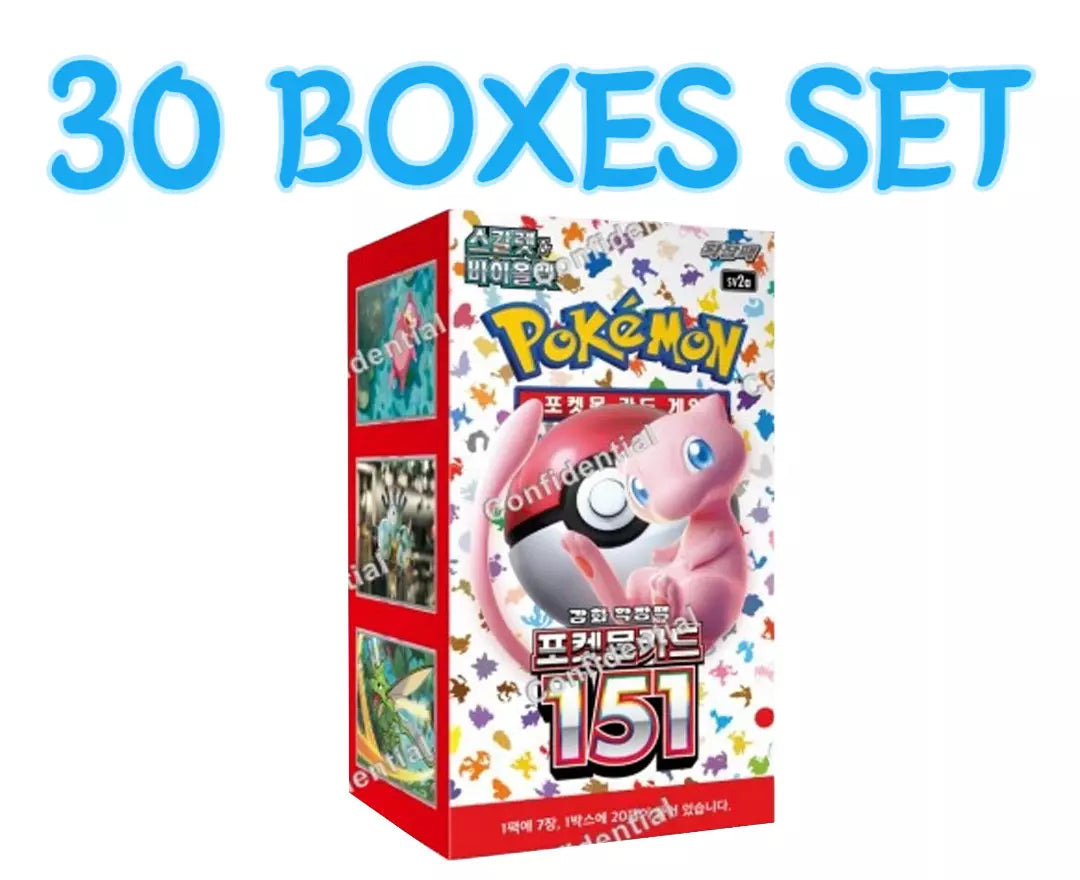 30 Boxes Set Pokemon Card Scarlet&Violet 151 Booster Box SV2a Sealed Korean