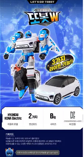 2024 New Tobot W Transformer Robot Hyundai KONA Electric LED Light Action Figure