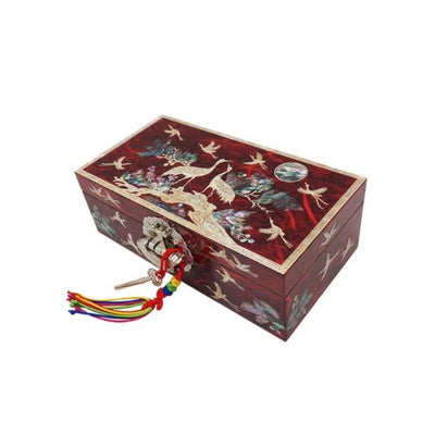 Mother Of Pearl Jewelry Cash Box New Luxurious Crane Traditional Organizer Korea (3 Color)