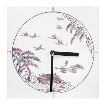 Korean Traditional Najeon Songhak White Wall Clock