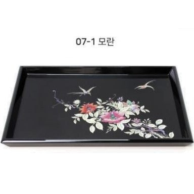 Korean Mother of Pearl Tray Traditional Korean Luxury Najeon Lacquer Tray