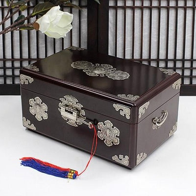 Korean Traditional Pattern Wood Jewelry Box (Big Size)