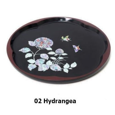 Korean Mother of Pearl Tray Traditional Korean Flower Mother-of-pearl lacquer tray