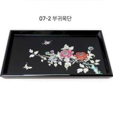 Korean Mother of Pearl Tray Traditional Korean Luxury Najeon Lacquer Tray