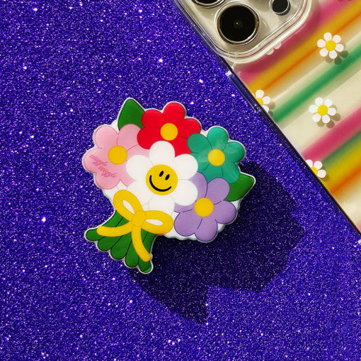 3D Big Popsockets Griptok Smart Ring - Smile Bouquet