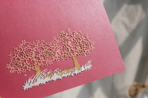 3D Cherry Blossom Pink Pop Up Card