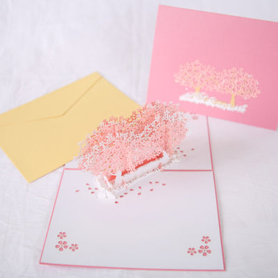 3D Cherry Blossom Pink Pop Up Card