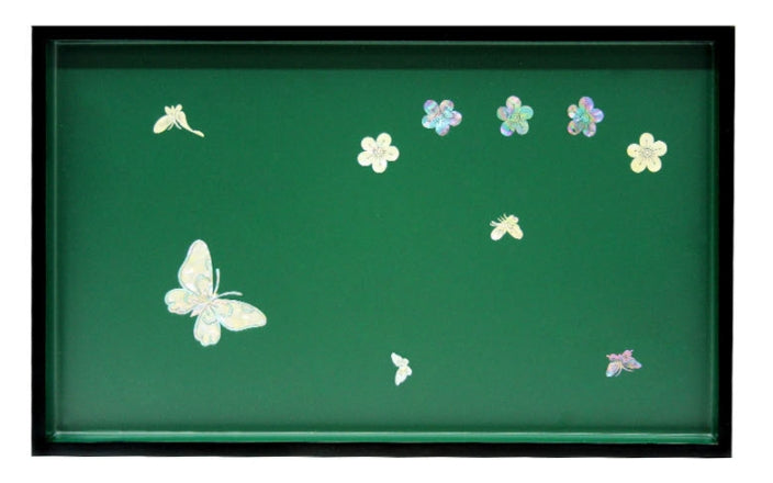 Korean Mother of Pearl Tray Colorful Pearl Butterfly Rectangular Tray