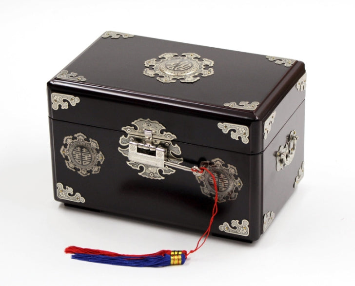 Korean Traditional Pattern Wood Jewelry Box (Small Size)
