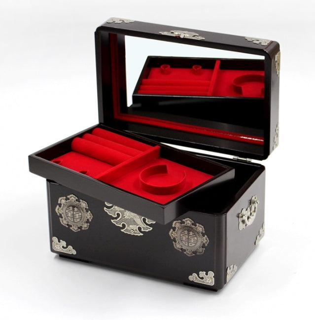 Korean Traditional Pattern Wood Jewelry Box (Small Size)
