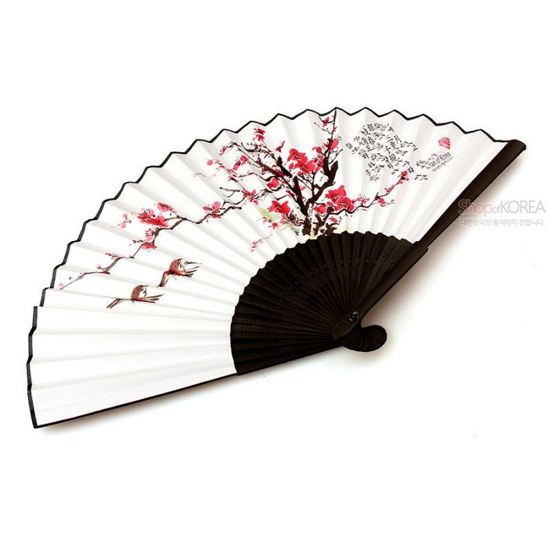 Apricot Blossom Drawing Korean Traditional Folding Fan