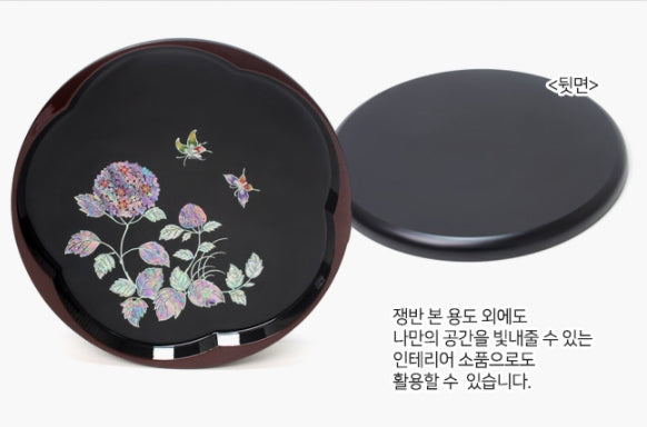 Korean Mother of Pearl Tray Traditional Korean Flower Mother-of-pearl lacquer tray