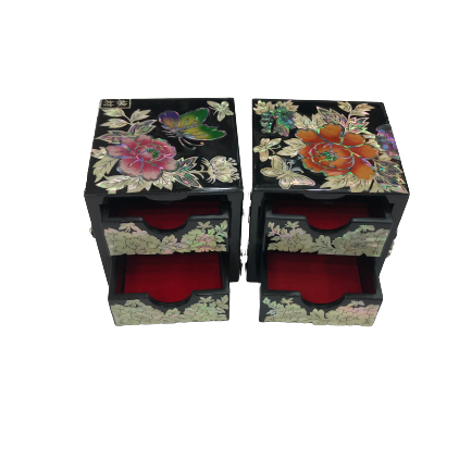 Korean Mother of Pearl Wood Mini Storage Jewelry Box A