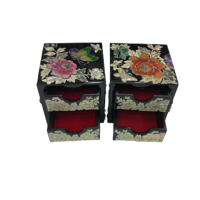 Korean Mother of Pearl Wood Mini Storage Jewelry Box A