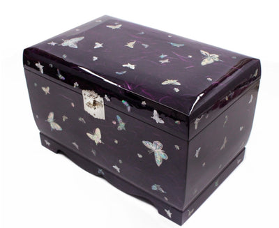 Korean Traditional Hanji Shell Butterfly Jewelry Box (purple)