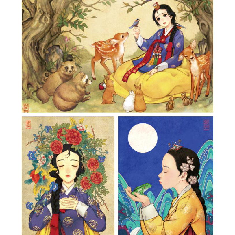 Fairy Tale Korean Illustrations Hanbok Coloring Book