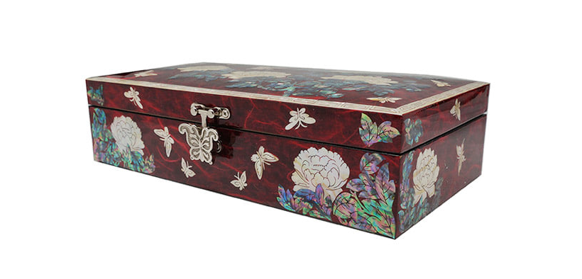 Mother Of Pearl First Tier Jewelry Box Mokdan New Korea Organizer Antique Decor