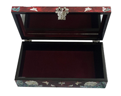 Mother Of Pearl First Tier Jewelry Box Mokdan New Korea Organizer Antique Decor