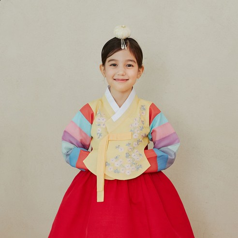 Girl's Hanbok Korea Traditional Dress -Rainbow
