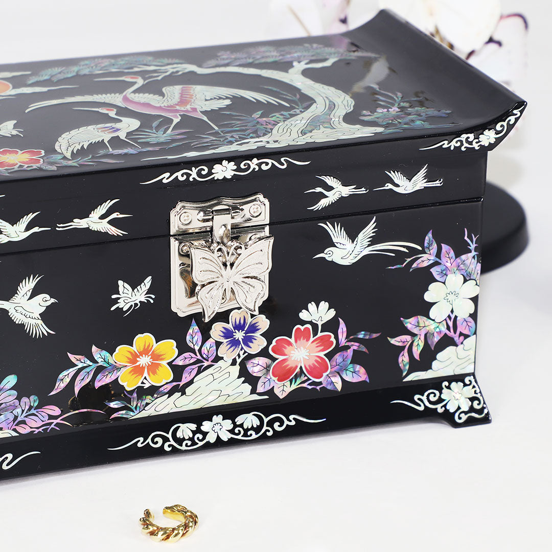Korean Mother of Pearl Wooden Inlay Jewelry Box