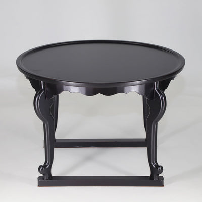 Round Antique Coffee Table New Korea Small Black Traditional Oriental Dining