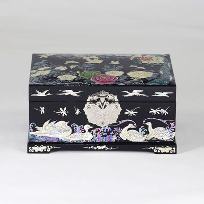 Rose & Birds Korean 2 Layer Luxury Inlaid Jewelry Box