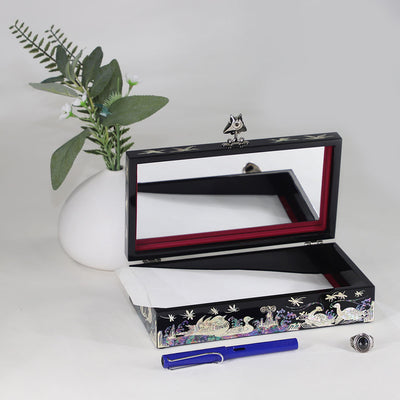Handmade Arts and Crafts Mailbox Jewelry Box Mother of Pearl