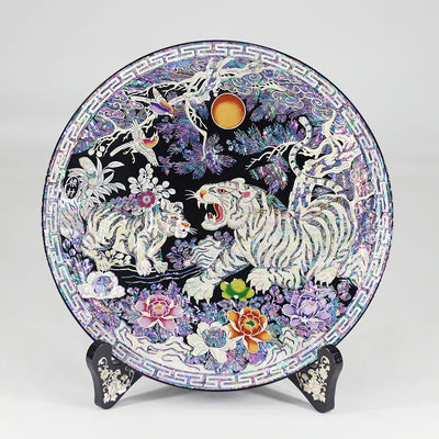 Mother of Pearl Tiger & Moon Decorative Tray