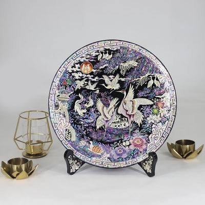 Mother of Pearl Songhak Crane & Moon Decorative Tray
