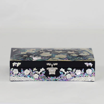 Flower & Birds Mother of Pearl Letter Jewelry Box