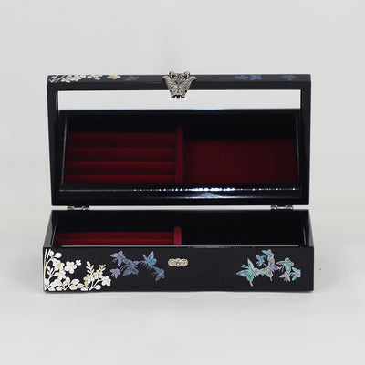 Butterfly Unique Mother of Pearl Jewelry Box with Mirror