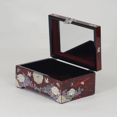 Women's Wooden Mother of Pearl Jewelry Storage Box