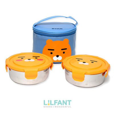 Kakao Friends Stainless Two Tier Circle Lunch Box Ryan Apeach