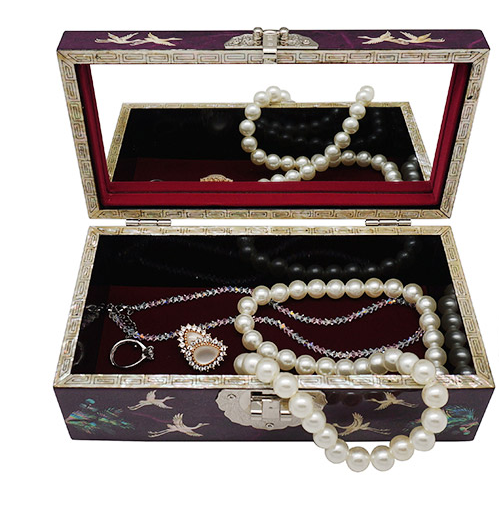 Mother Of Pearl Jewelry Cash Box New Luxurious Crane Traditional Organizer Korea (3 Color)