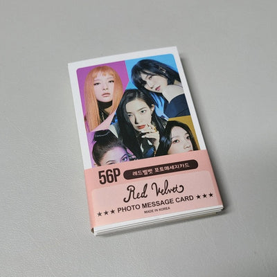 Red Velvet Goods Photo Card Set 56ea   Image can be change to updated photo  Component Red Velvet Goods Photo Card Set 56ea x 1ea  Size 5.5 x 8.5(cm)  Country Of Origin Republic Of Korea