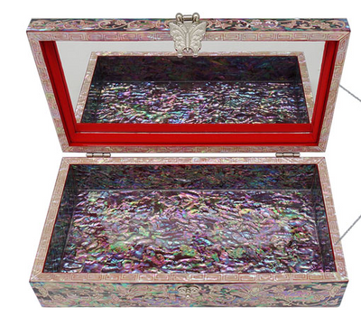 Korea Royal Court First Tier Jewelry Box Butterfly New Oriental Mother Of Pearl