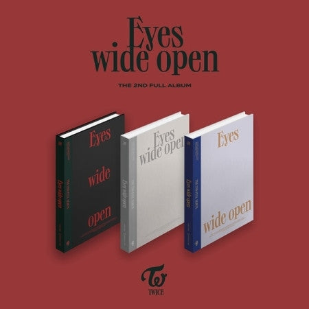 Twice MONOGRAPH - Eyes wide open 2nd Album  Component Cover, Photobook, CD-R, Message Card, Lyric Folded Poster, D.I.Y Sticker, Photocard  Size 160 x 225 (mm)  Country Of Origin Republic Of Korea