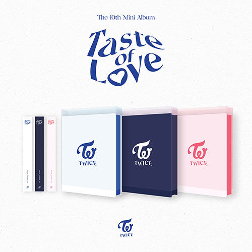 Twice Mini 10th Album - Taste of Love  Poster, Photocard set is NOT Included  Component Cover+Sleeve, Photobook, CD-R, Booklet, Lenticular, Tasting Card, Coaster, Photocard  Size 188 x 250(mm)  Country Of Origin Republic Of Korea
